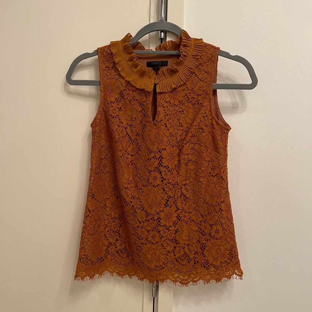 J. Crew rust lace top PXXS